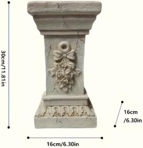 12" White Roman Resin Column Decor Pedestal