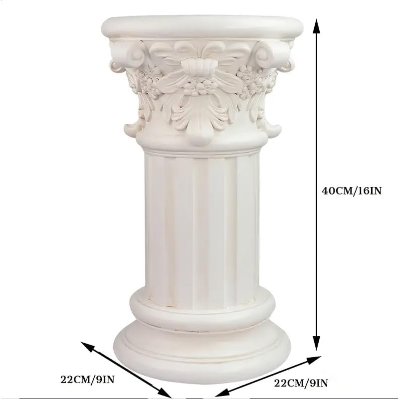 Rosette Cast Stone Resin Garden Plinth Base