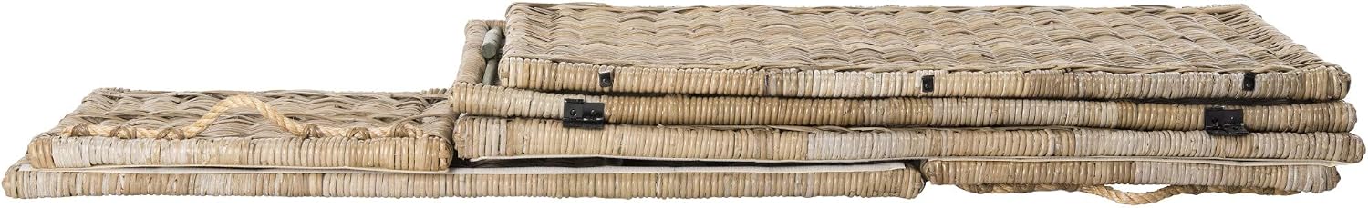 46" Gray Foldable Rattan Wicker Storage Trunk