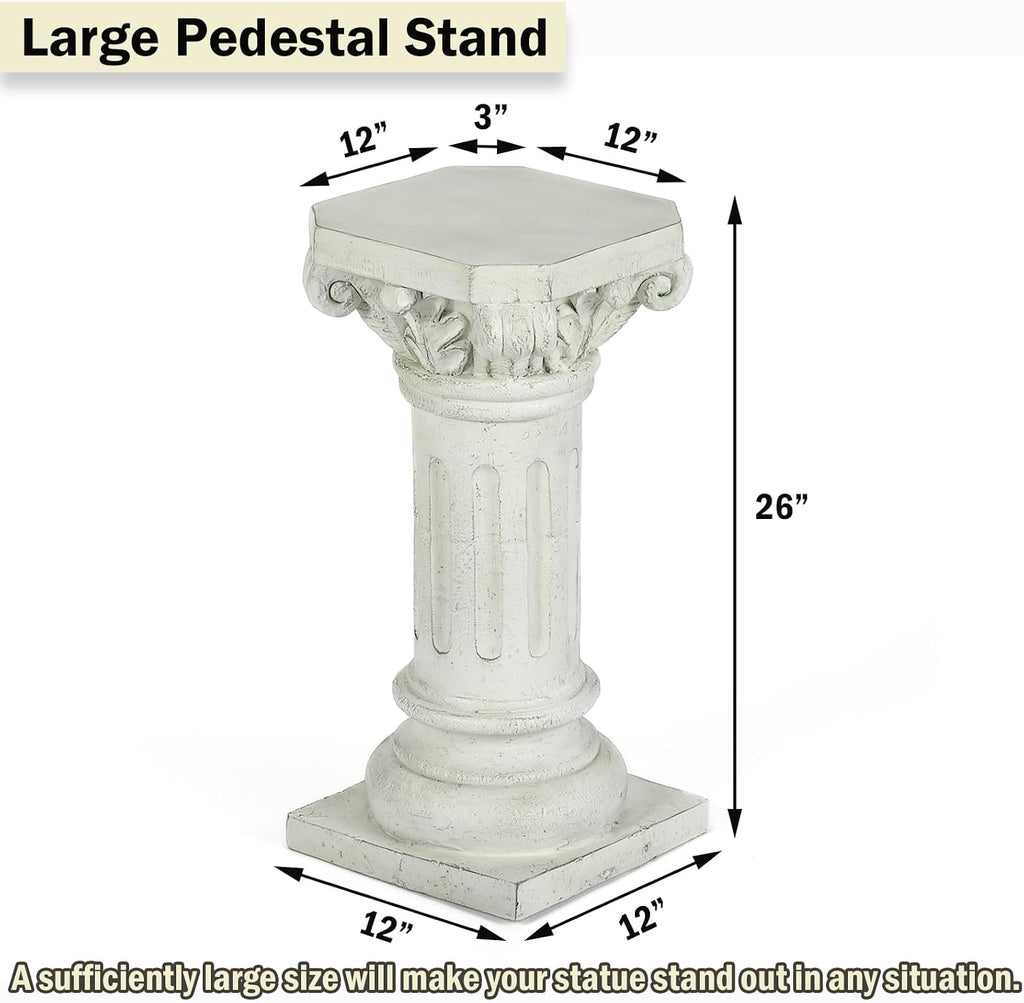 26" Magnesium Oxide Roman Column Pedestal Stand