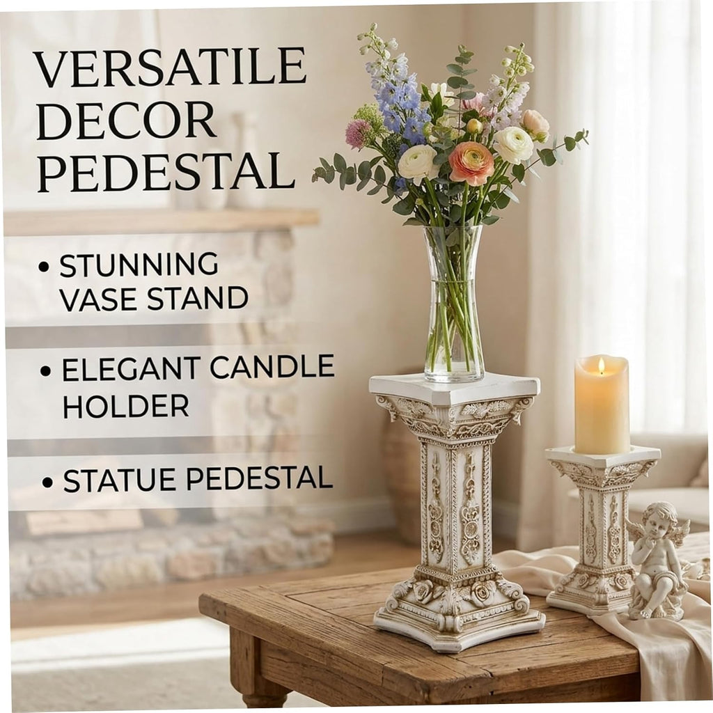 Carved Resin Roman Column Pedestal Stand