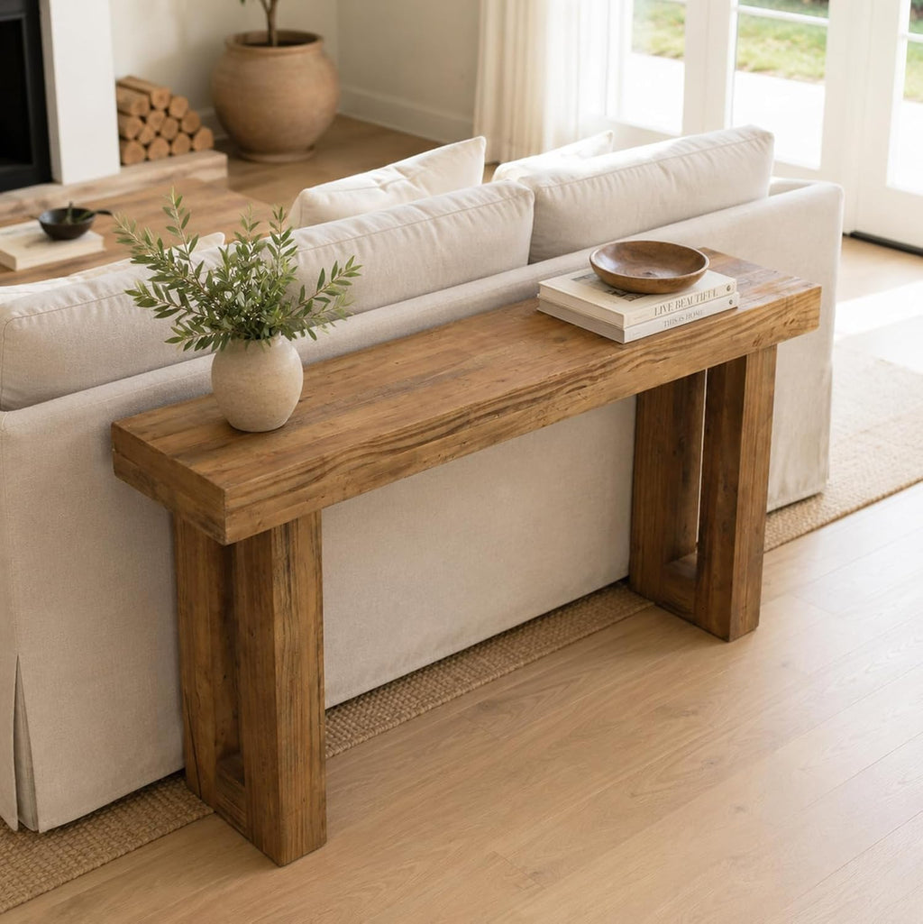 59" Reclaimed Wood Farmhouse Console Table