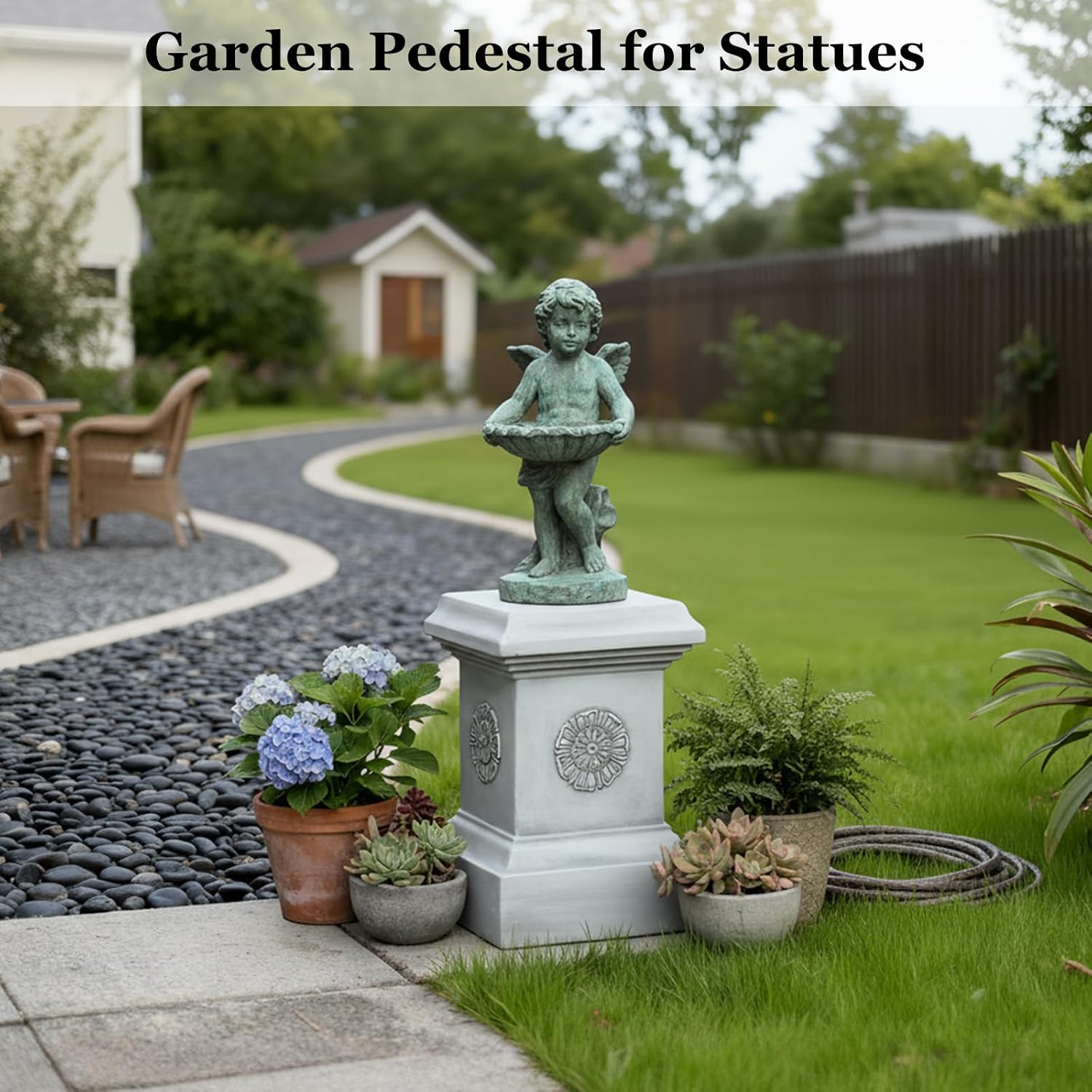 16" Magnesium Oxide Garden Pedestal Stand