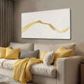 24x48 Inch White Gold Textured Abstract Canvas Wall Art