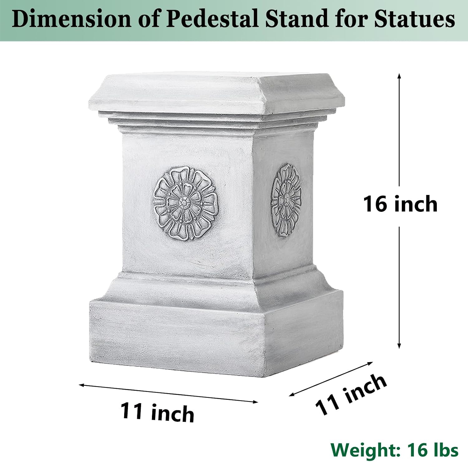 16" Magnesium Oxide Garden Pedestal Stand