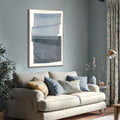 32x48 Inch Gray Blue Framed Neutral Abstract Wall Art
