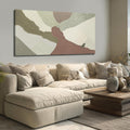 29x58" Green Neutral Geometric Framed Canvas Art