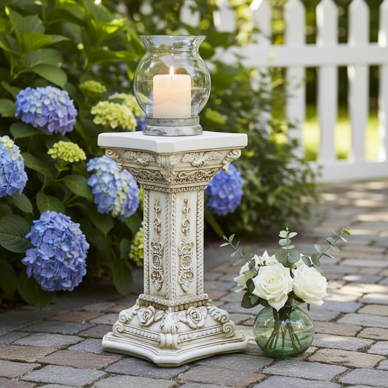 Carved Resin Roman Column Pedestal Stand