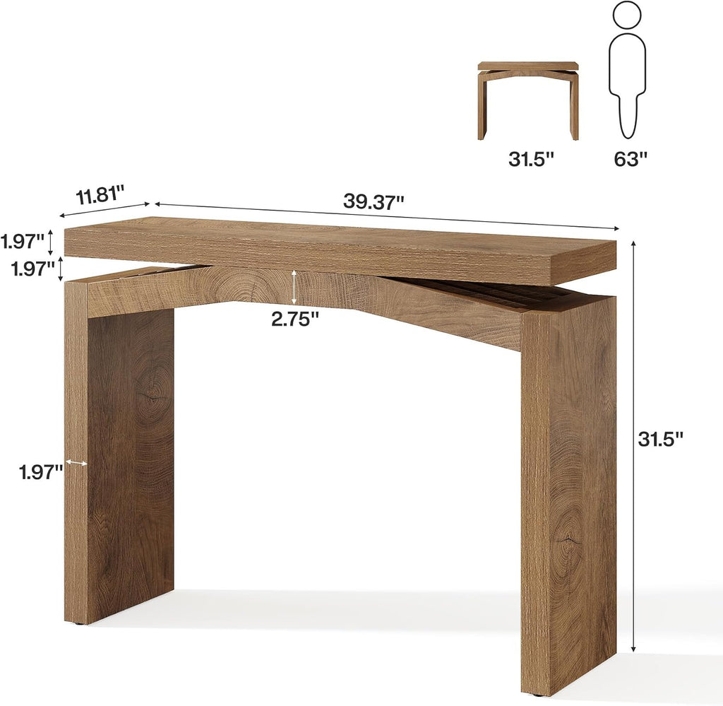 40" Farmhouse Wood Entryway Console Table