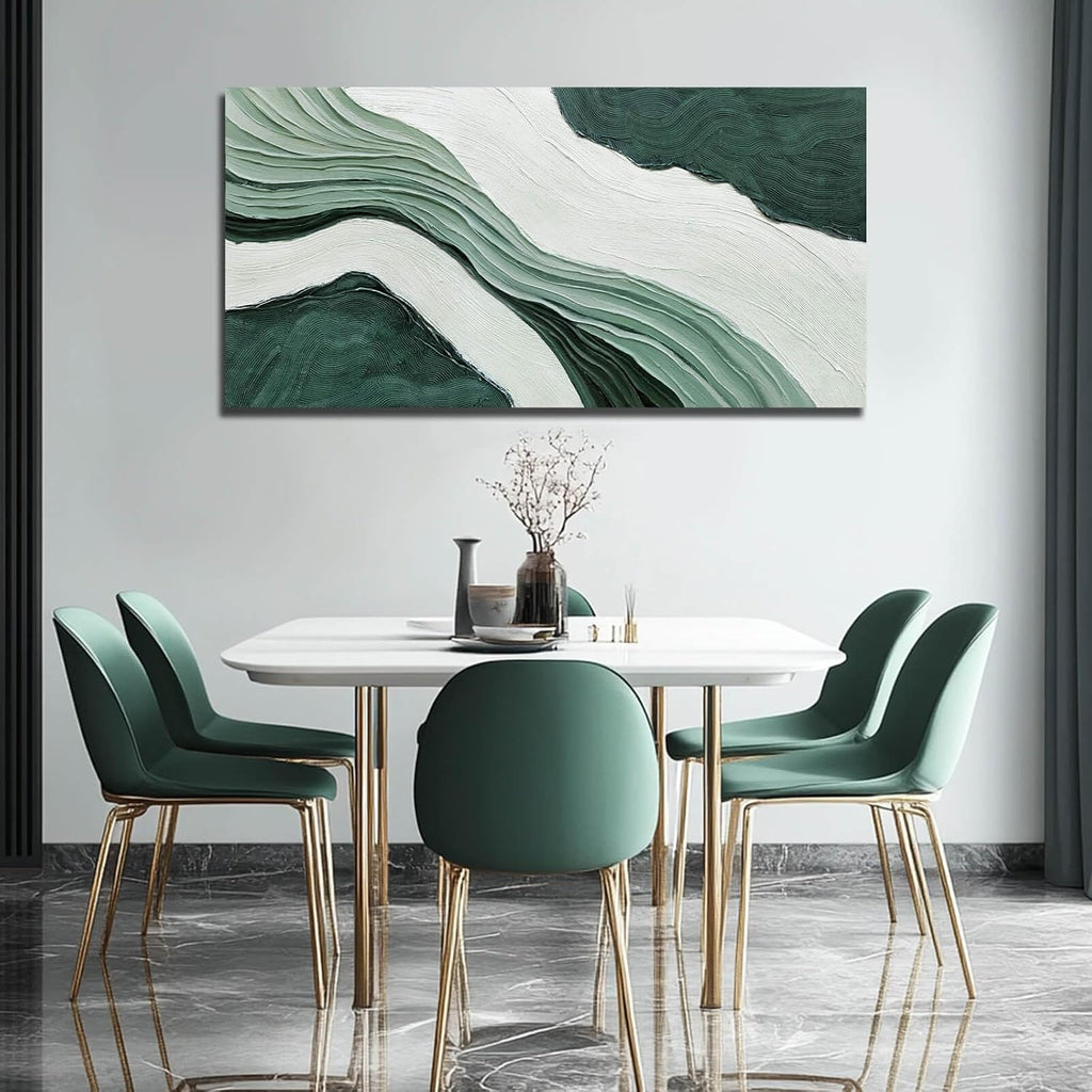 24x48" Green Textured Abstract Canvas Wall Art