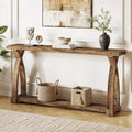63" Rustic 2-Tier Farmhouse Console Table