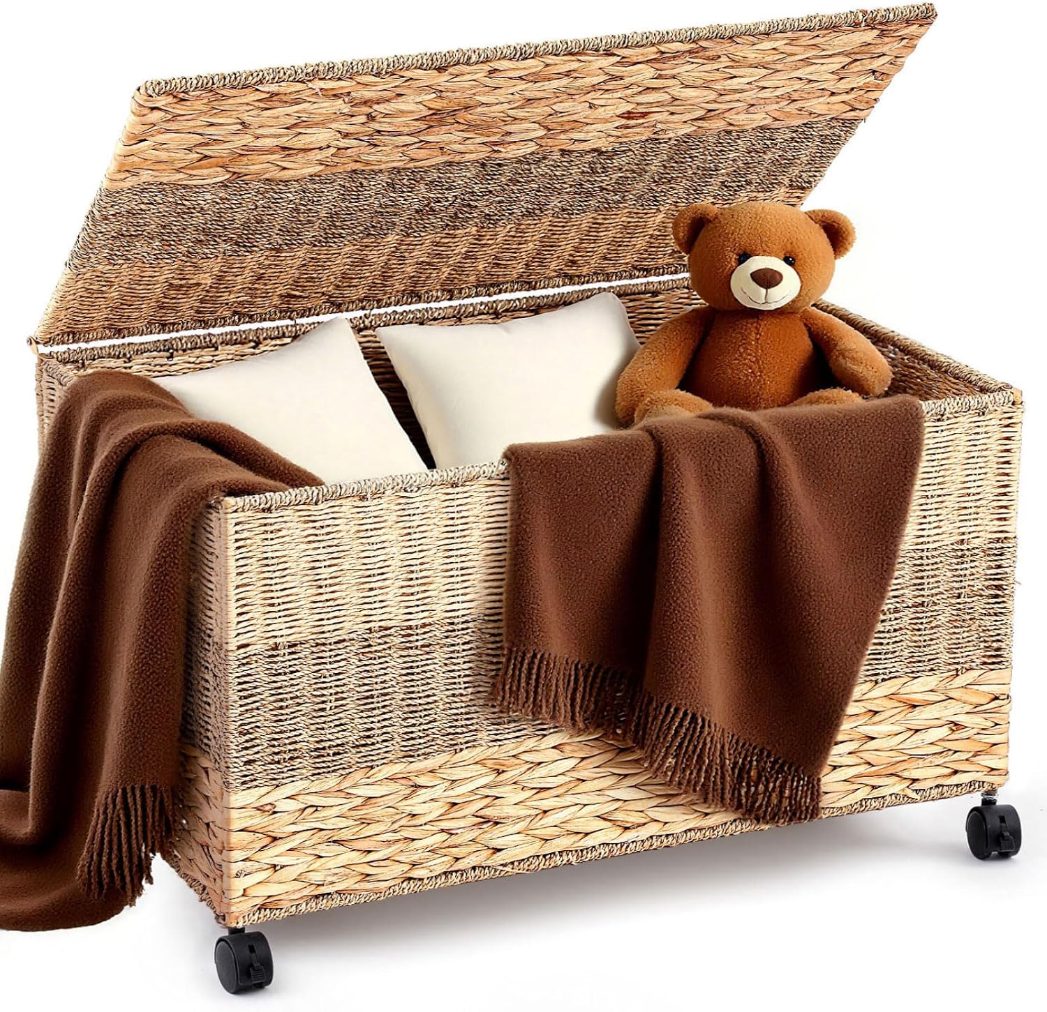42.3 Gallon Water Hyacinth Rolling Storage Trunk