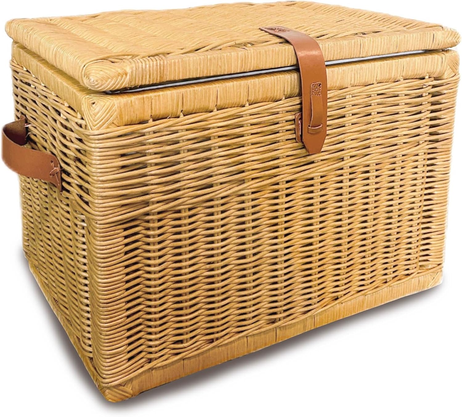 Large Sandstone Rattan Wicker Storage Trunk
