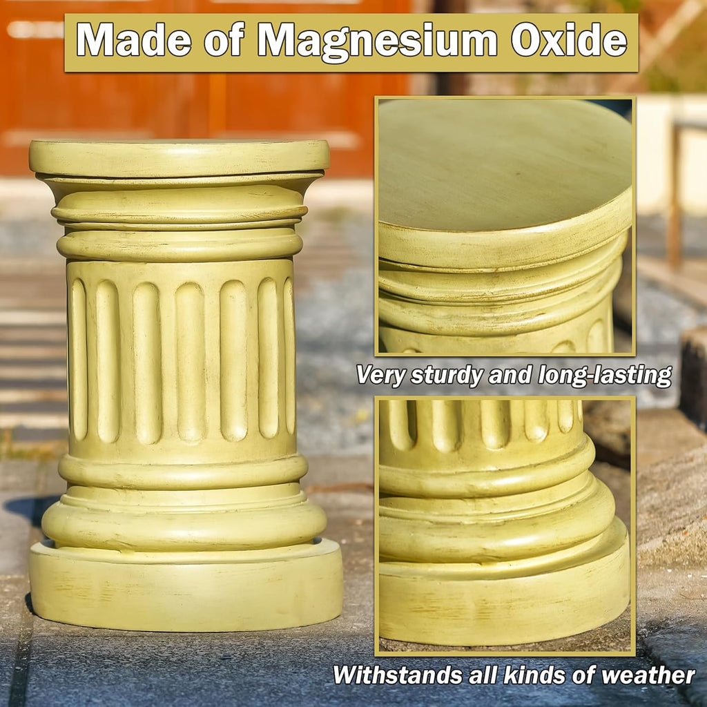 18" Magnesium Oxide Roman Column Pedestal Stand