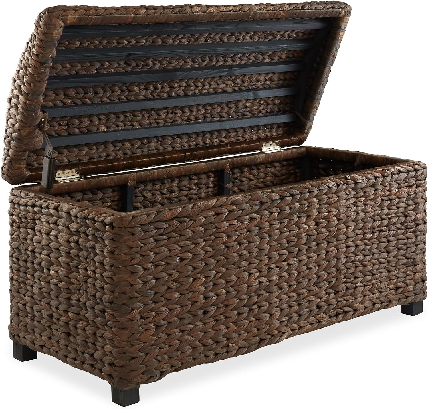 36" Espresso Hyacinth Wicker Storage Trunk