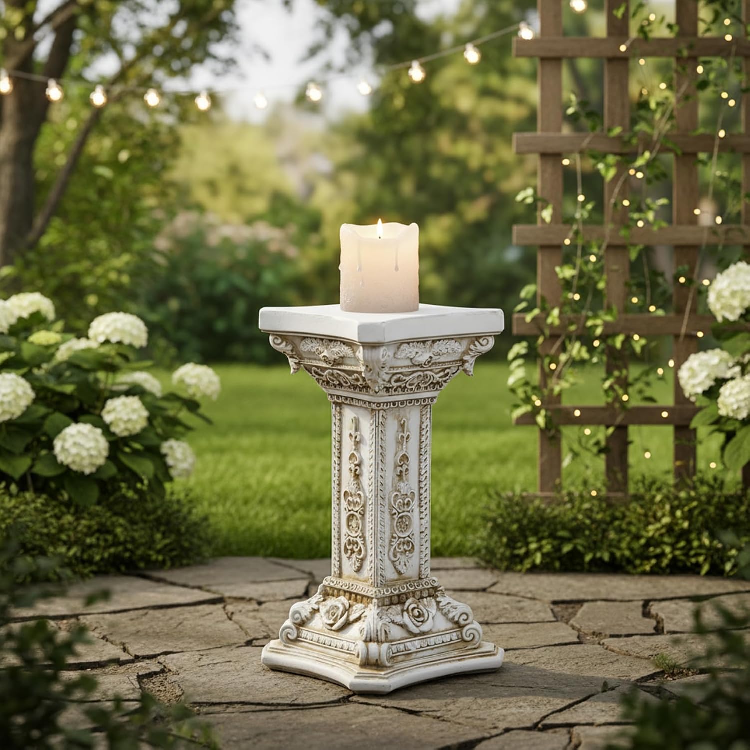 Carved Resin Roman Column Pedestal Stand