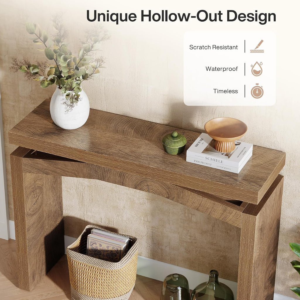 40" Farmhouse Wood Entryway Console Table