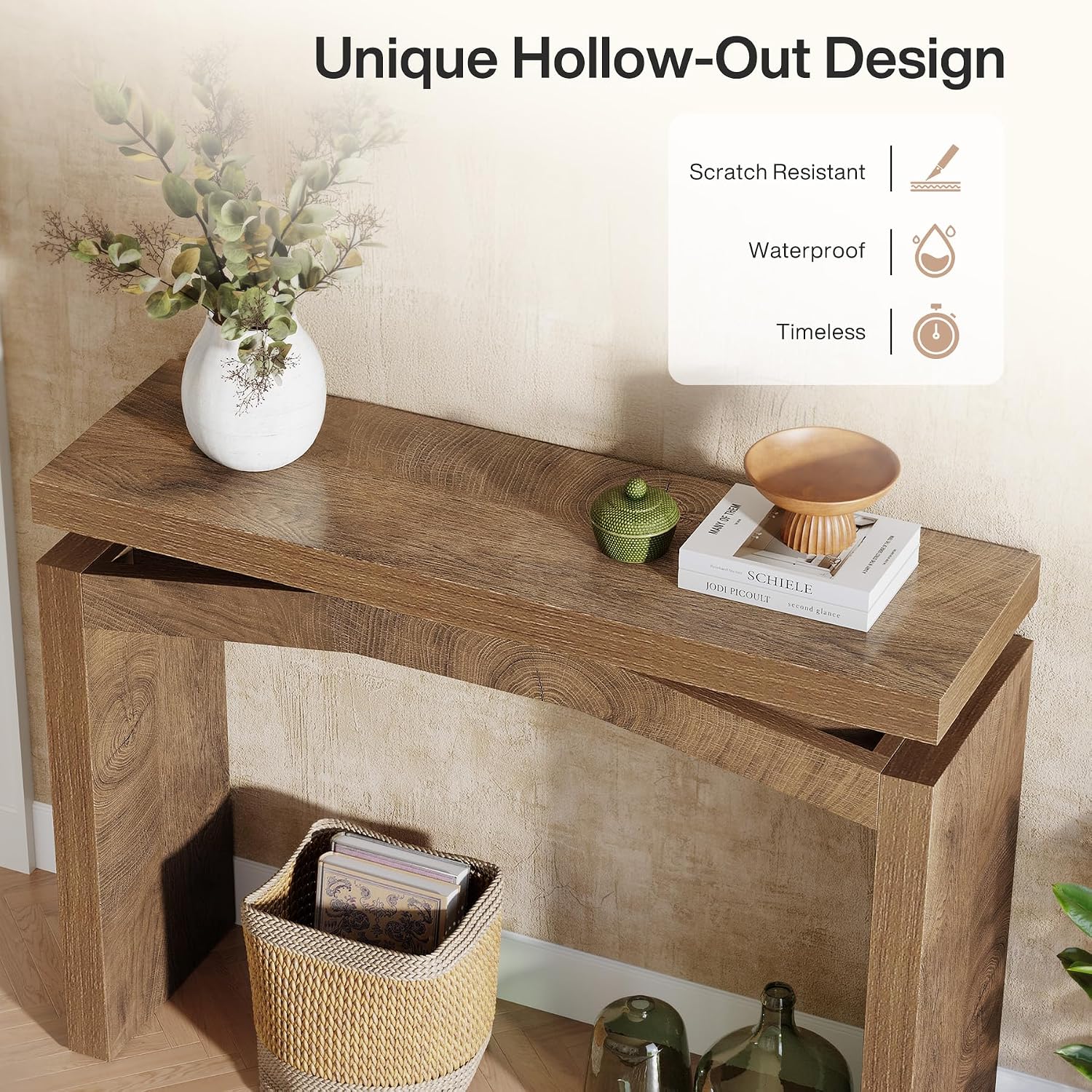 40" Farmhouse Wood Entryway Console Table