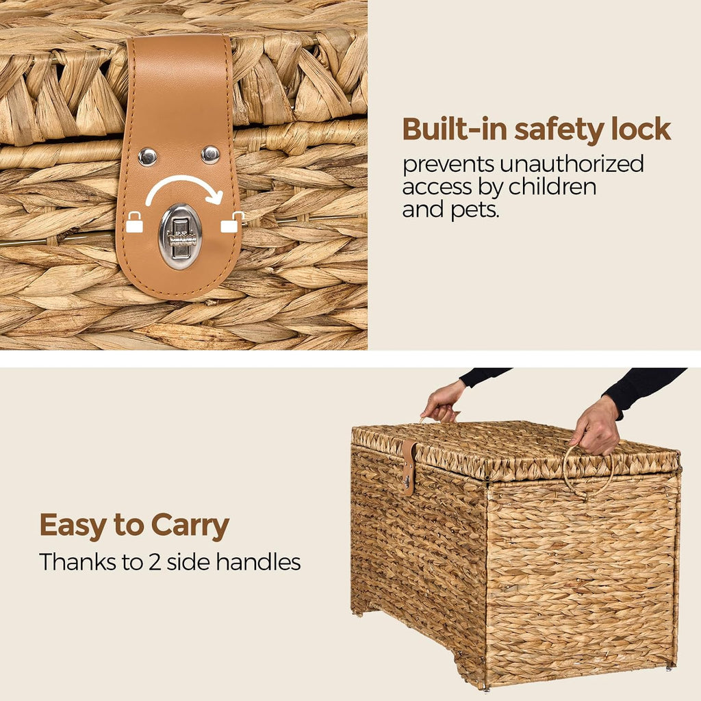 165L Water Hyacinth Storage Trunk With Lid