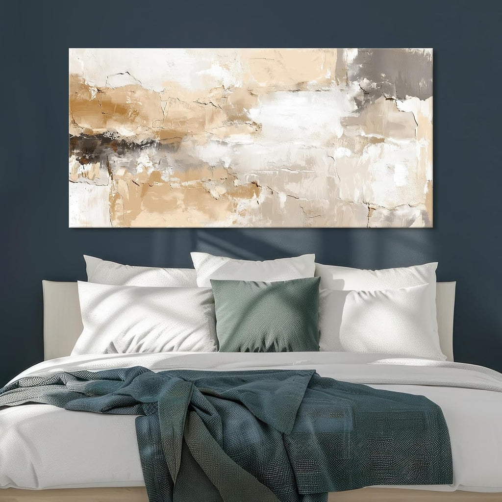 20x40 Inch Minimalist Neutral Framed Abstract Wall Art