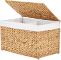95L Wicker Storage Trunk With Lid & Removable Liner
