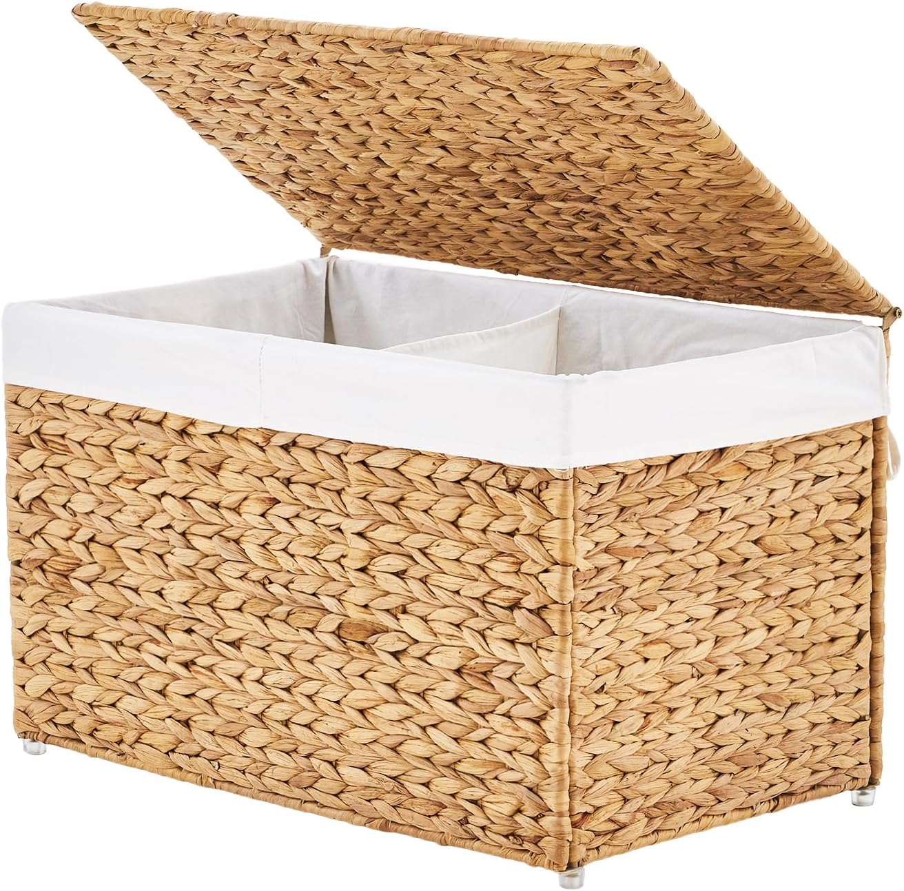 95L Wicker Storage Trunk With Lid & Removable Liner
