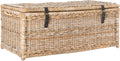 46" Gray Foldable Rattan Wicker Storage Trunk