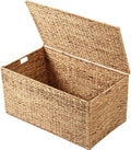 36" Water Hyacinth Wicker Storage Trunk With Lid