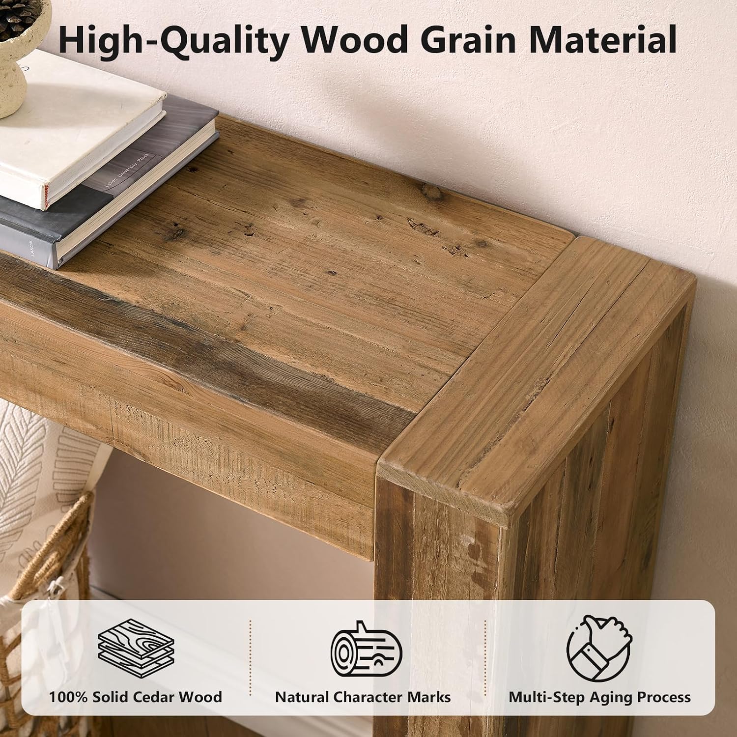 63" Reclaimed Wood Farmhouse Console Table