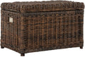 31" Brown Foldable Rattan Storage Trunk Chest