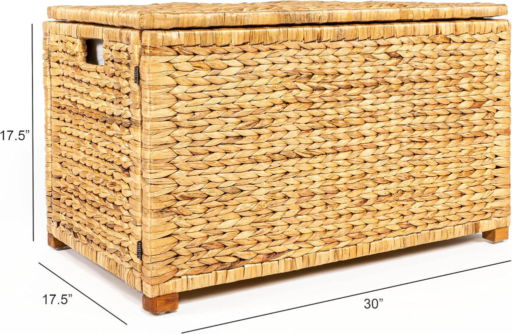 30" Water Hyacinth Foldable Storage Trunk