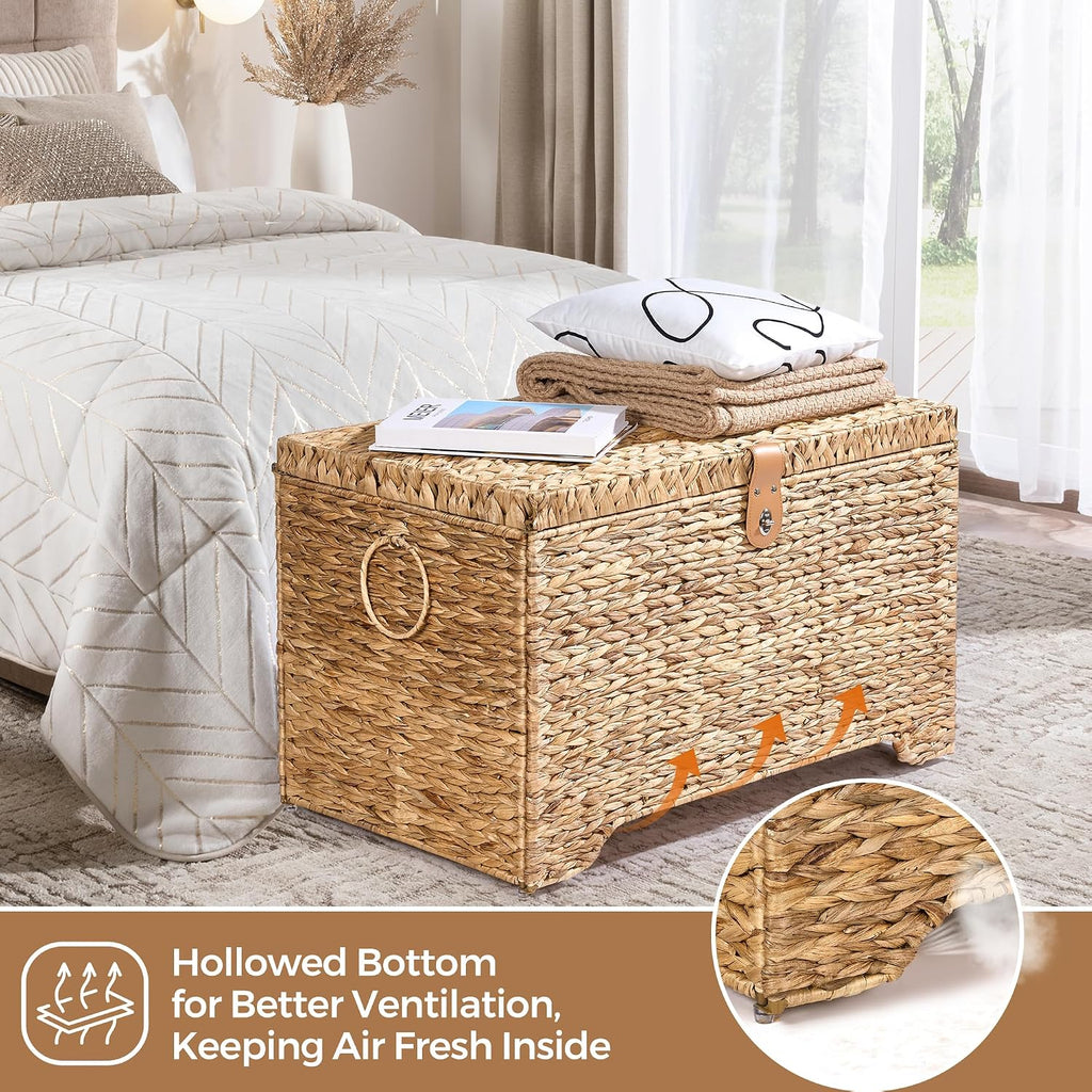 165L Water Hyacinth Storage Trunk With Lid