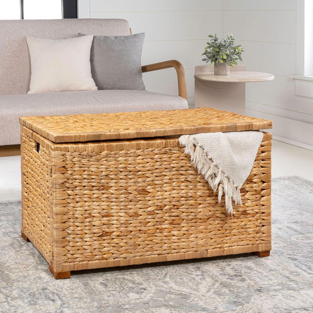 30" Water Hyacinth Foldable Storage Trunk