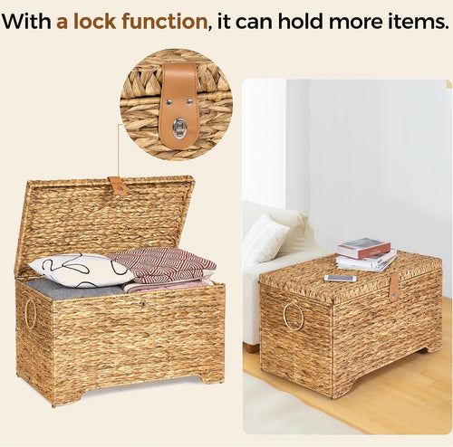 165L Water Hyacinth Storage Trunk With Lid