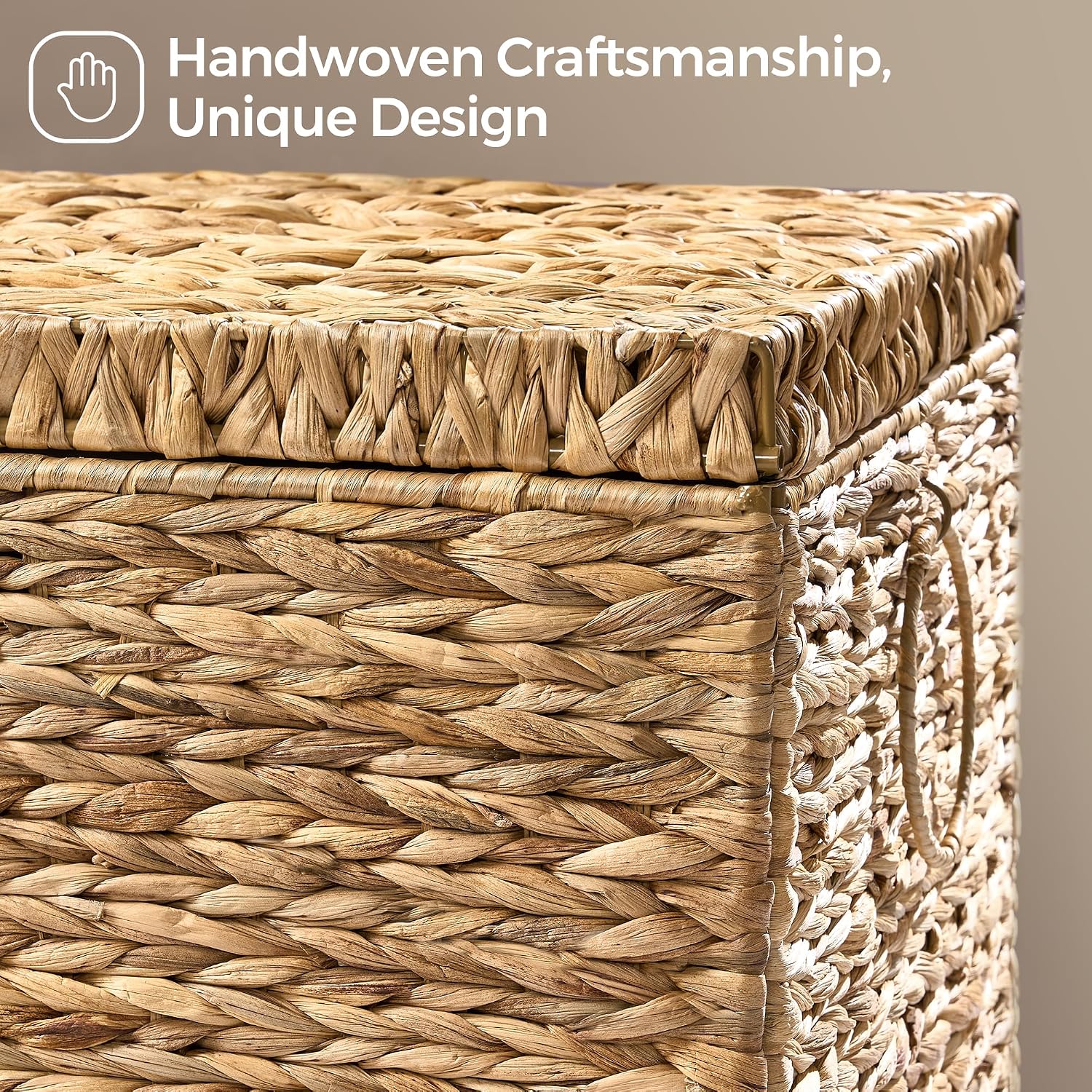 165L Water Hyacinth Storage Trunk With Lid