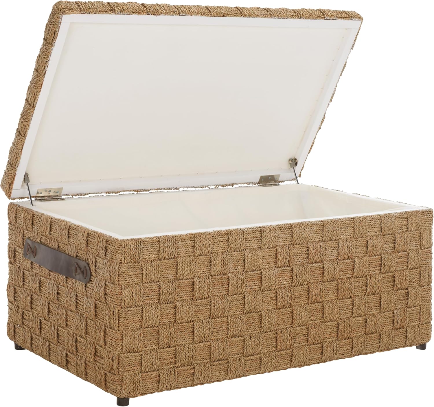 Natural Seagrass Storage Trunk Bench