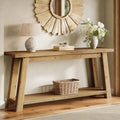 70.9" Natural 2-Tier Farmhouse Console Table