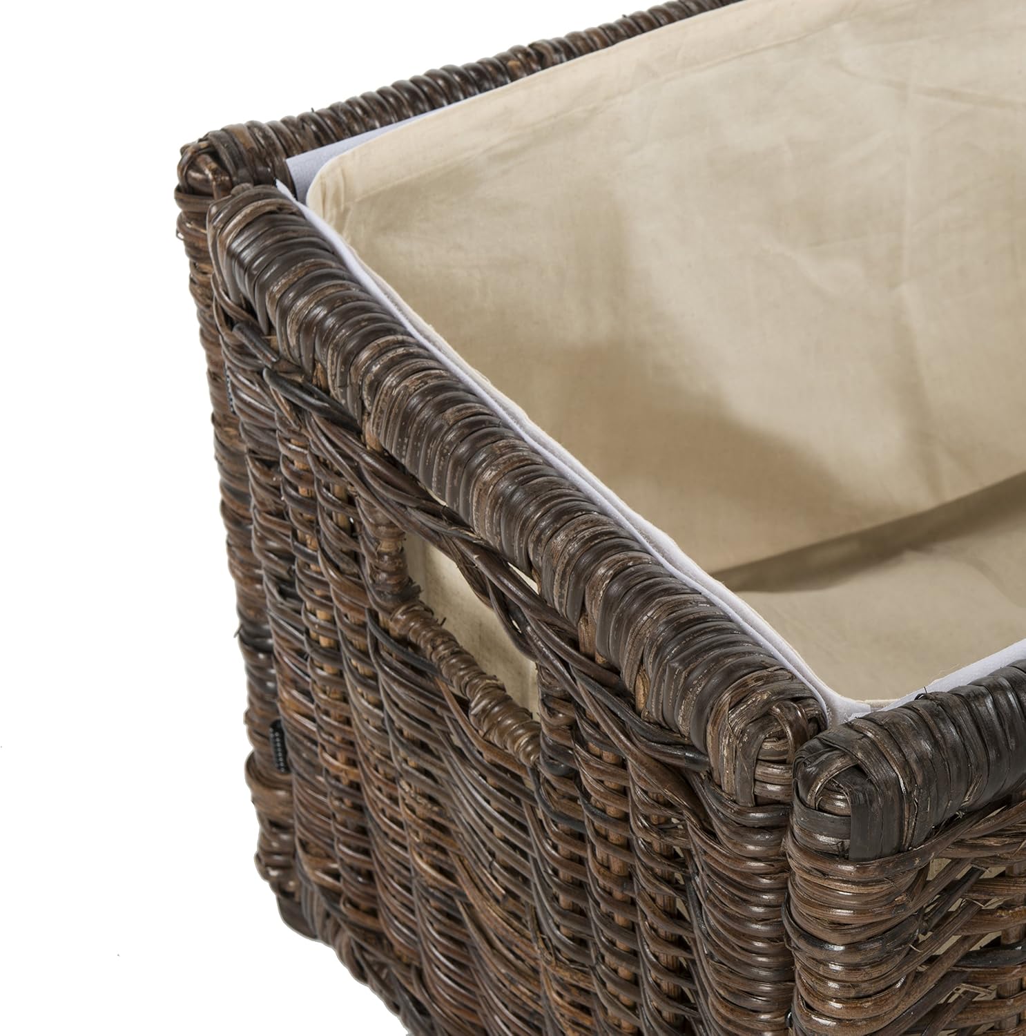 31" Brown Foldable Rattan Storage Trunk Chest