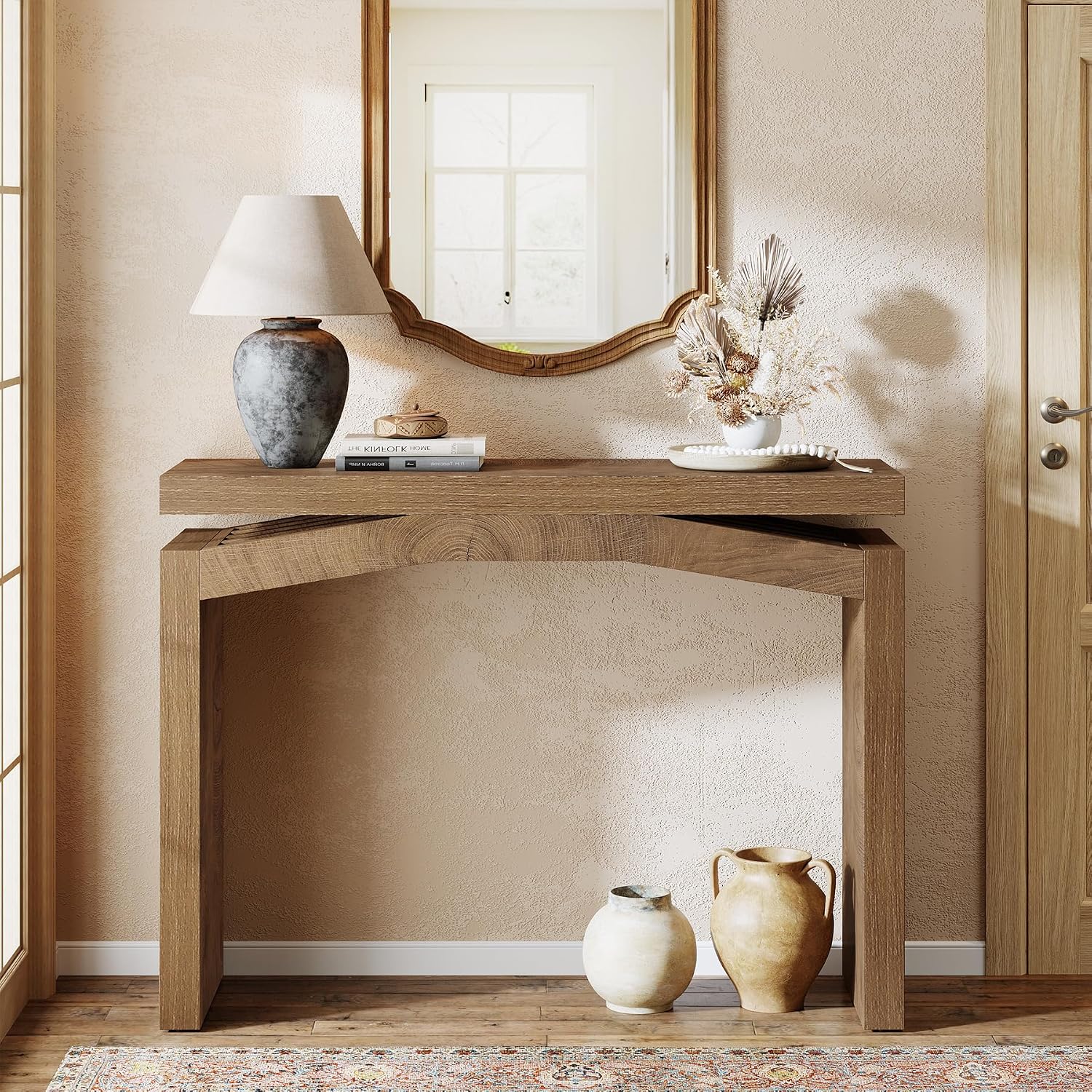 40" Farmhouse Wood Entryway Console Table