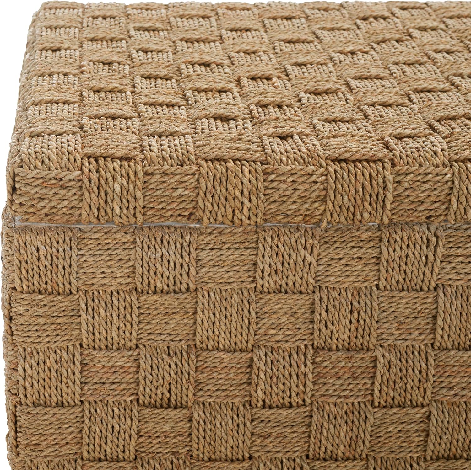 Natural Seagrass Storage Trunk Bench